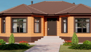 Проект одноэтажного дома с 3 спальнямиот 314670 рублей - Строй-Грз | Грозный